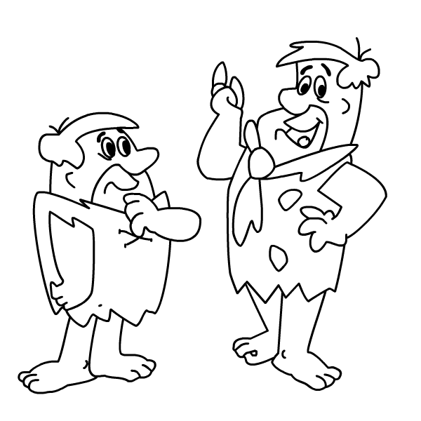 Barney Coloring Pages on Fred Flintstone Barney Rubble Png